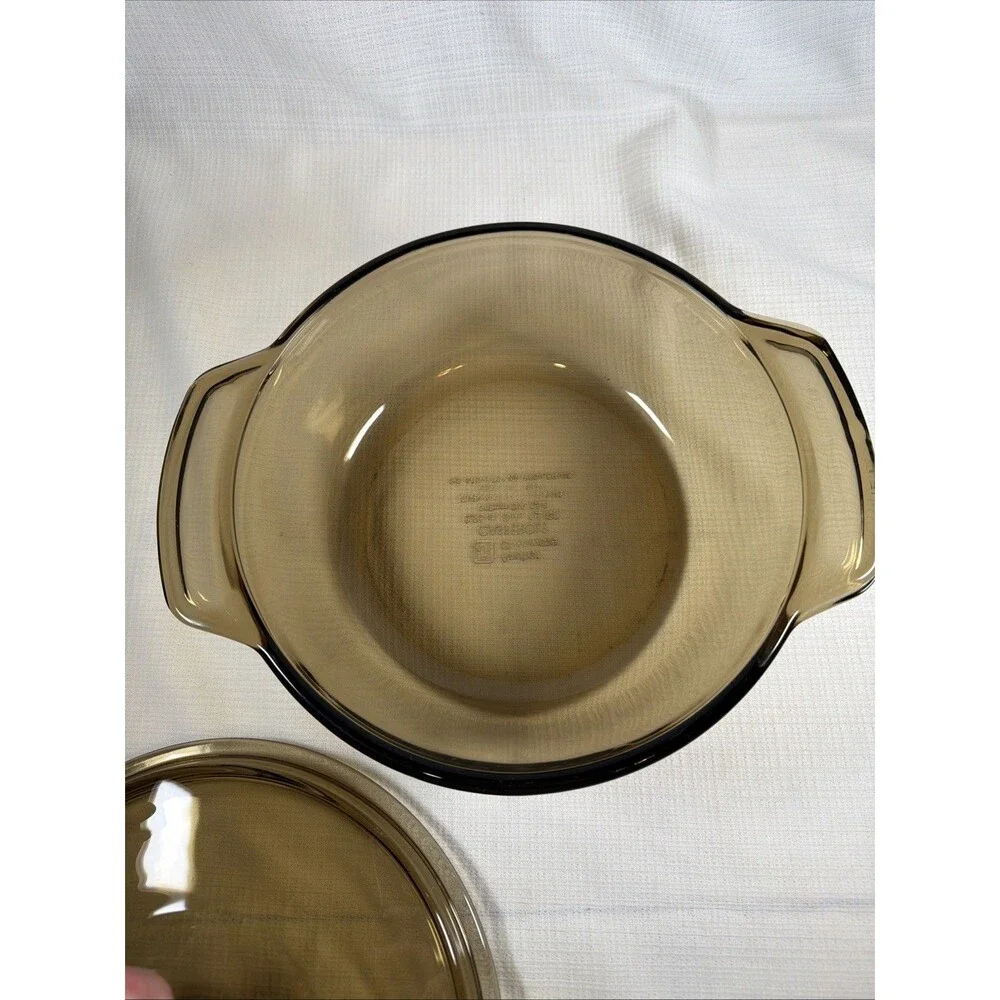 Vintage Anchor Hocking Amber Casserole Dish 1.5 Qt 1037 With Lid